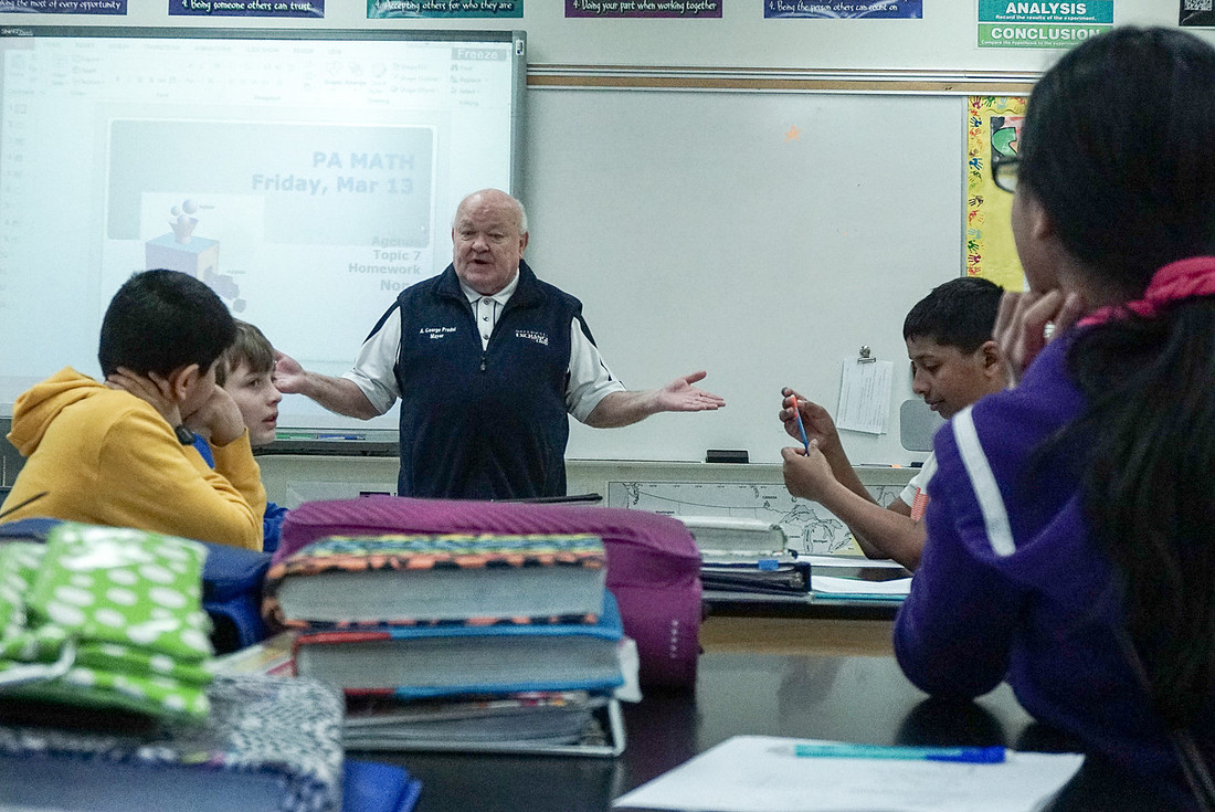Naperville Mayor George Pradel Visits Clifford W. Crone Middle School
